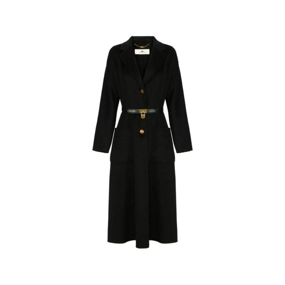 Elisabetta Franchi Black Coats - Single Breasted Coats Women